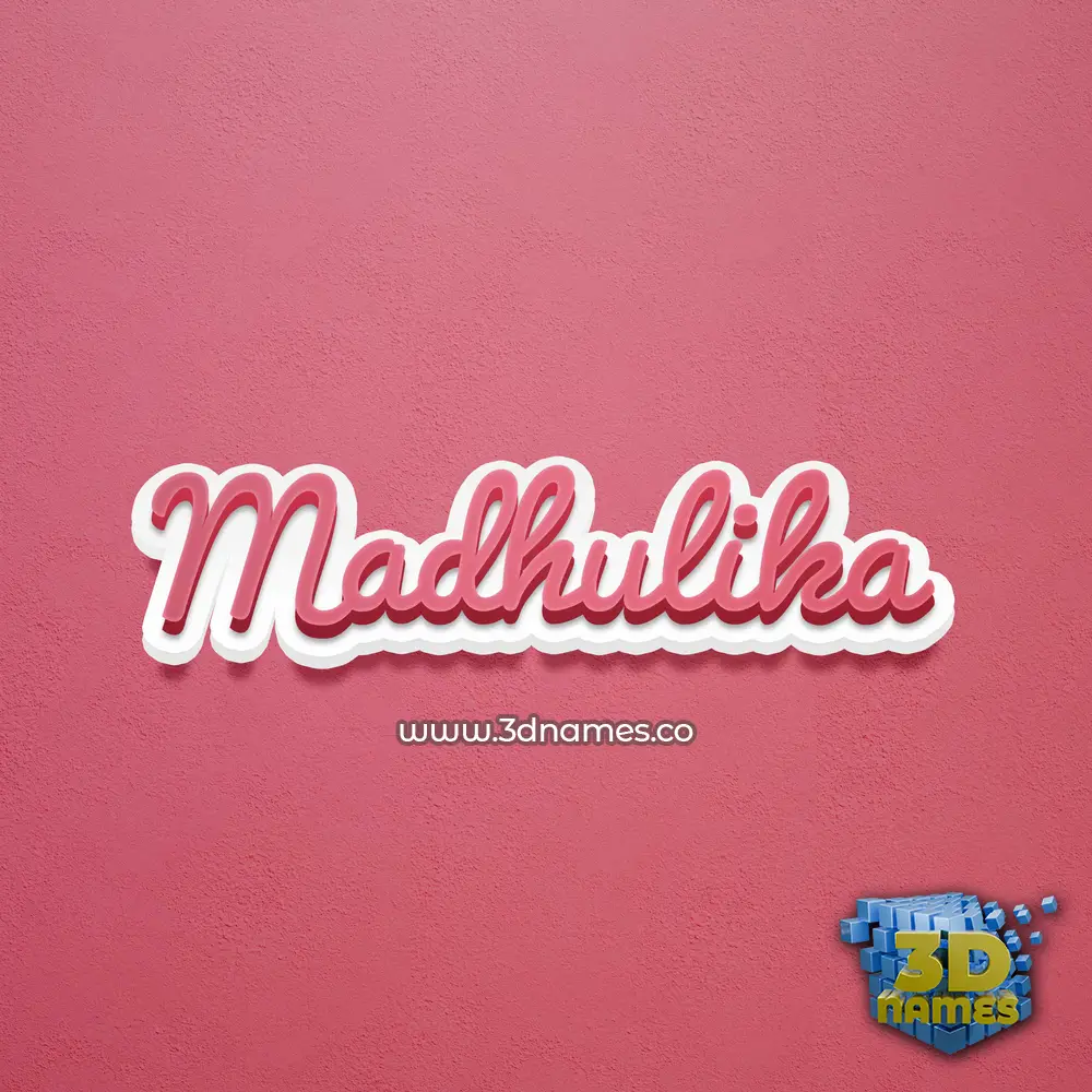 madhulika in Red Scribble style - 3D name wallpaper
