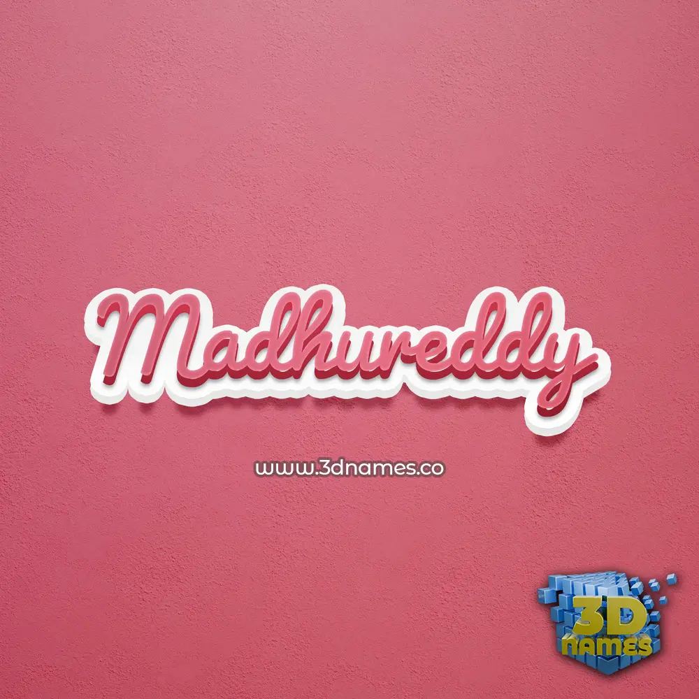 madhureddy in Red Scribble style - 3D name wallpaper