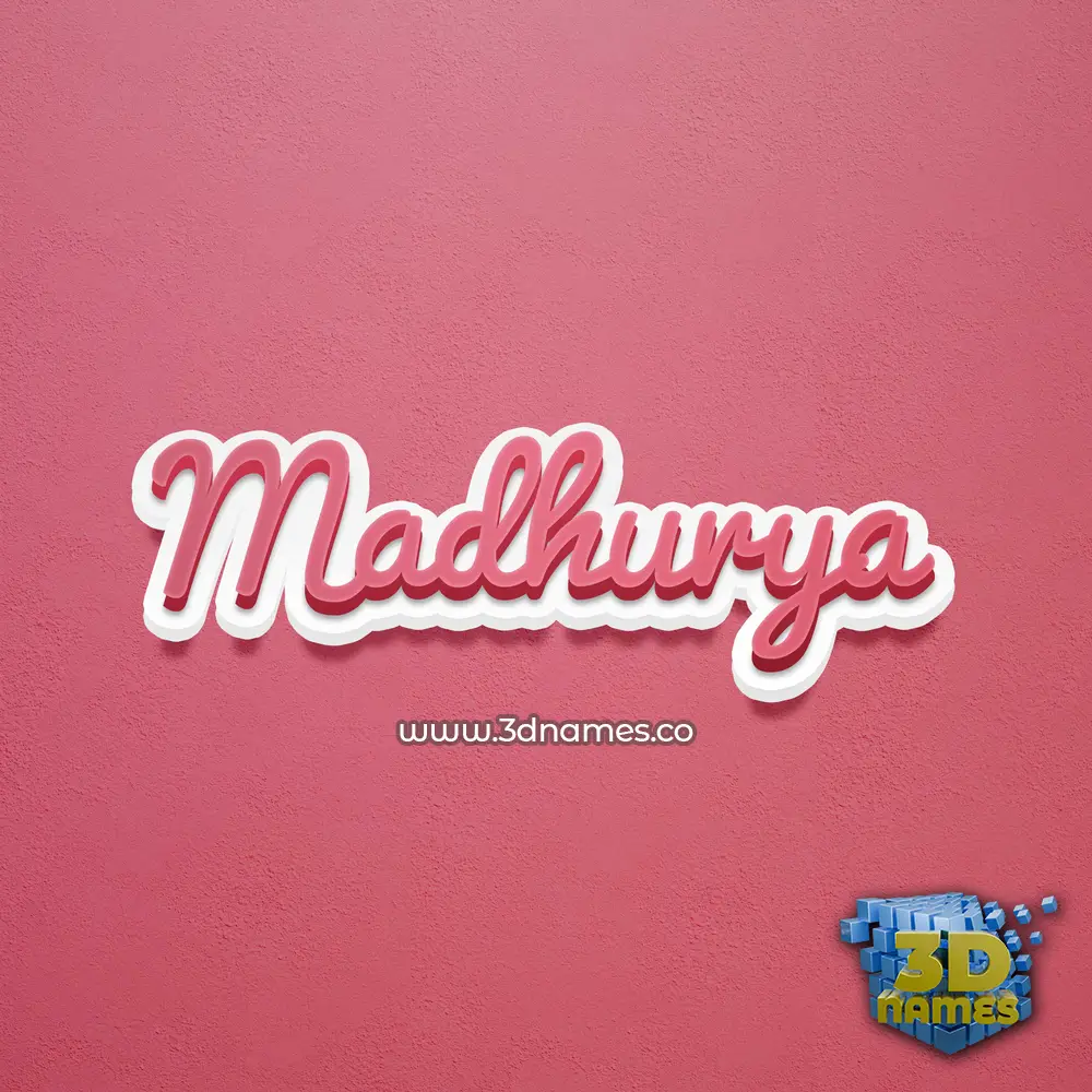 madhurya in Red Scribble style - 3D name wallpaper