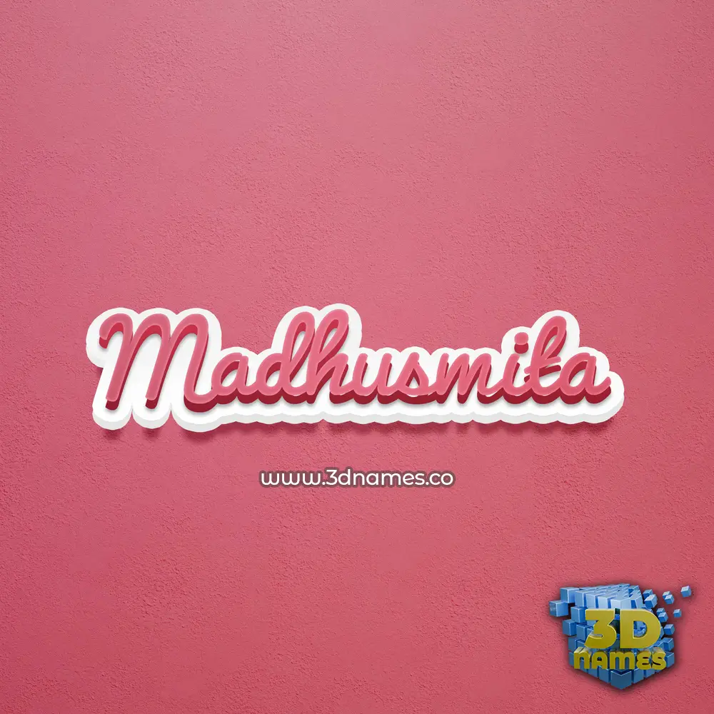 madhusmita in Red Scribble style - 3D name wallpaper