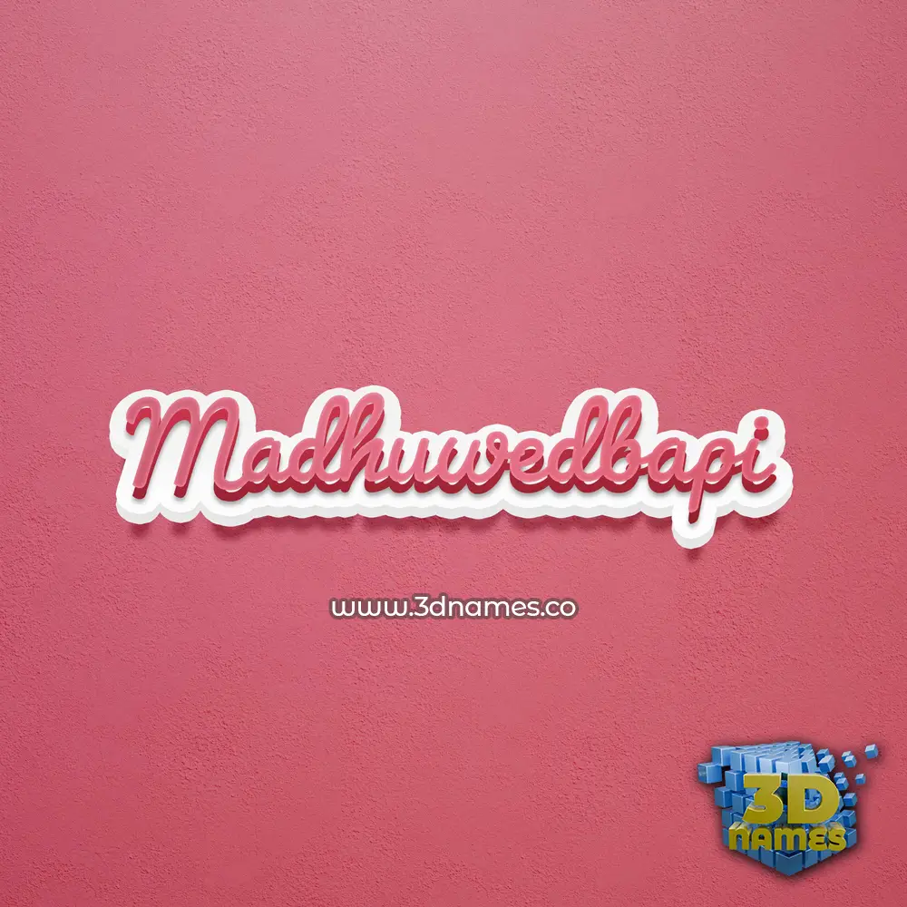 madhuwedbapi in Red Scribble style - 3D name wallpaper