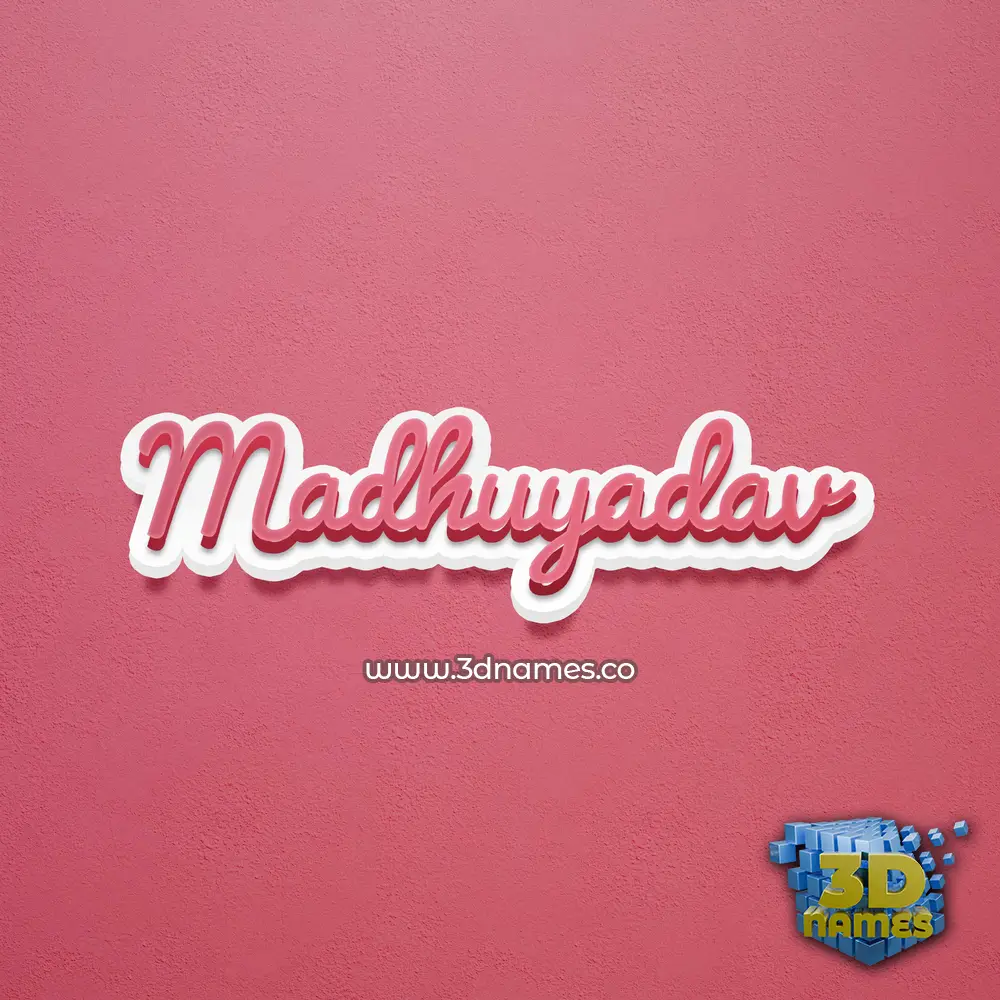 madhuyadav in Red Scribble style - 3D name wallpaper