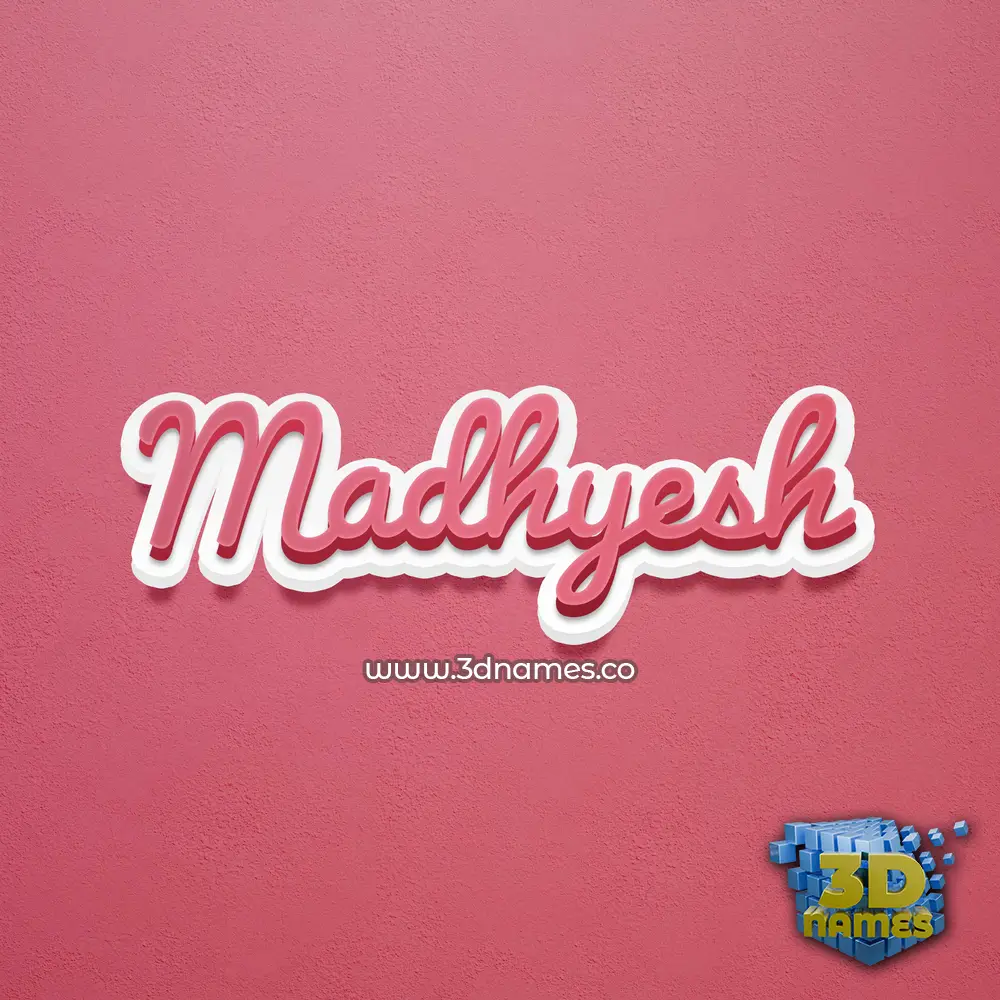 madhyesh in Red Scribble style - 3D name wallpaper