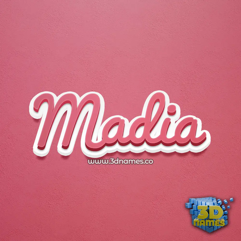 madia in Red Scribble style - 3D name wallpaper