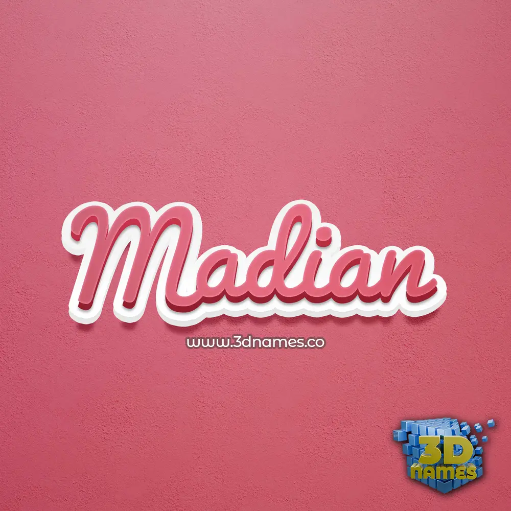 madian in Red Scribble style - 3D name wallpaper