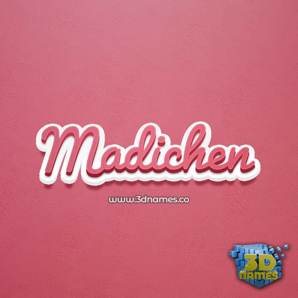 madichen in Red Scribble style - 3D name wallpaper