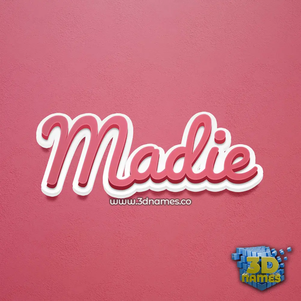madie in Red Scribble style - 3D name wallpaper