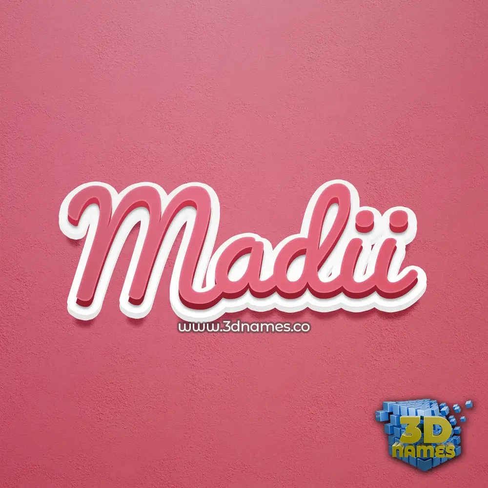 madii in Red Scribble style - 3D name wallpaper