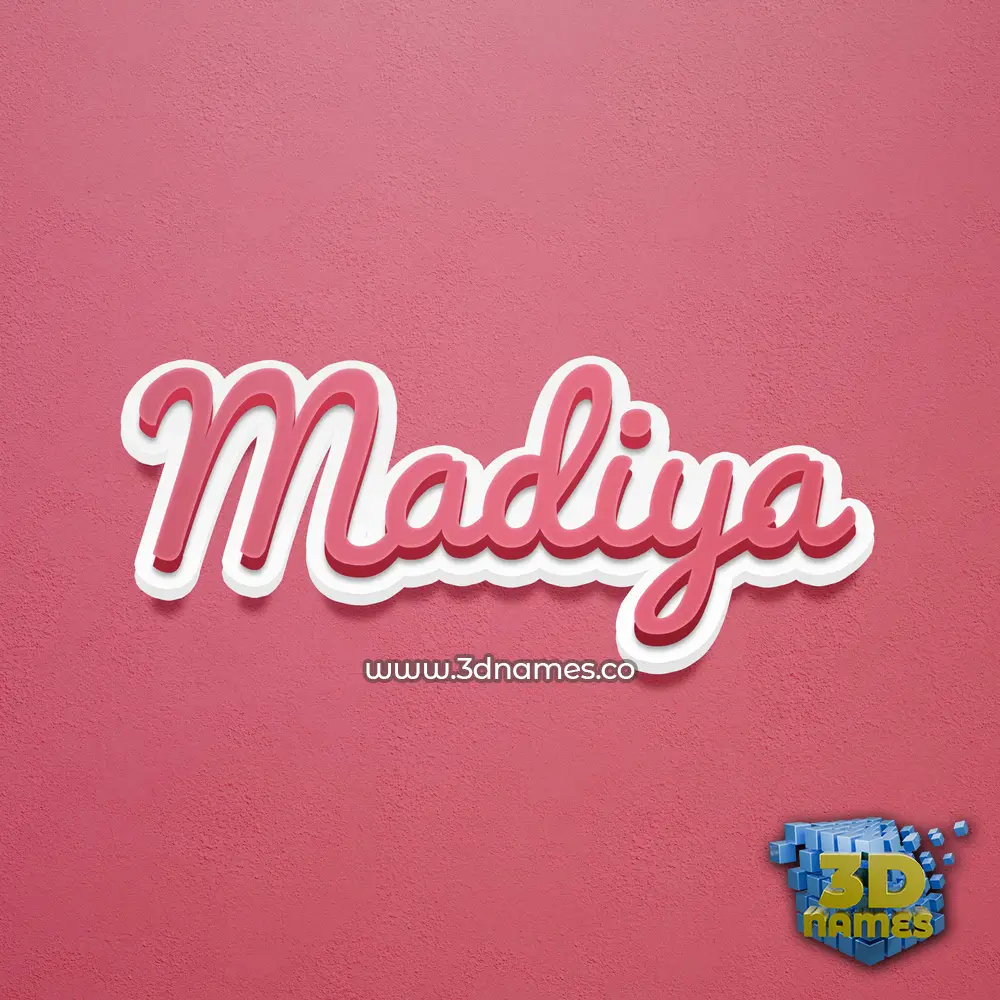 madiya in Red Scribble style - 3D name wallpaper
