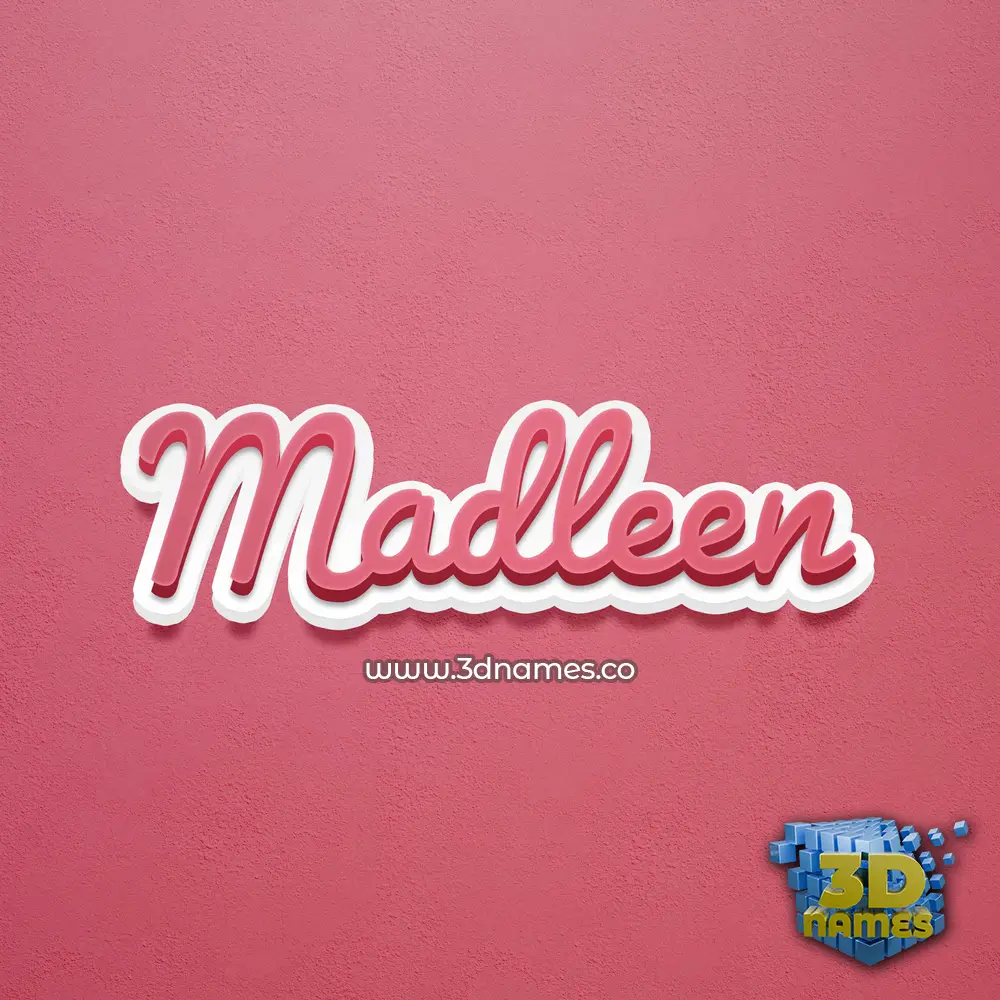 madleen in Red Scribble style - 3D name wallpaper
