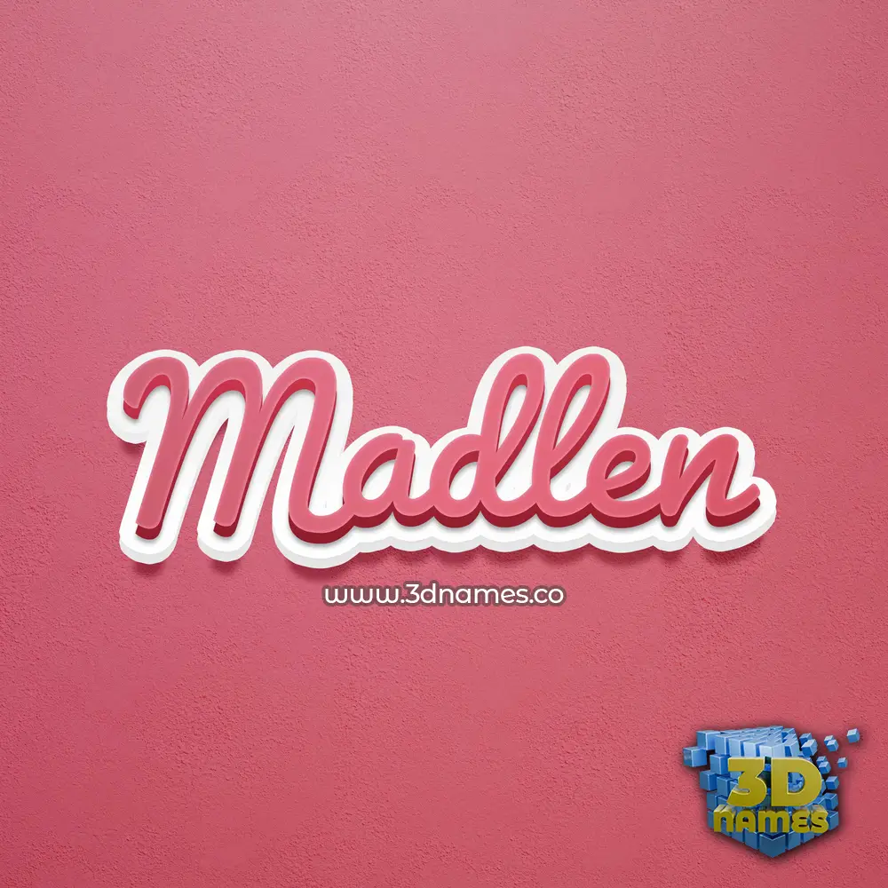 madlen in Red Scribble style - 3D name wallpaper