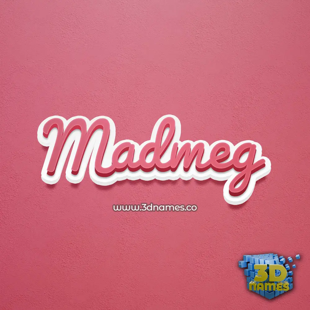 madmeg in Red Scribble style - 3D name wallpaper