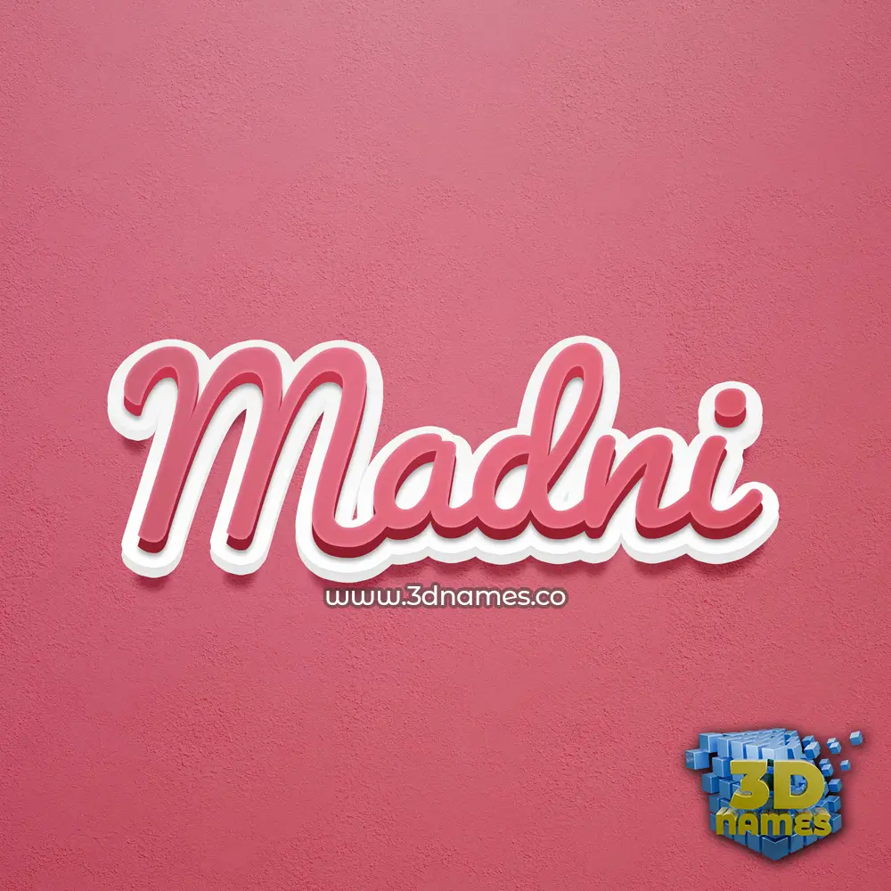 madni in Red Scribble style - 3D name wallpaper