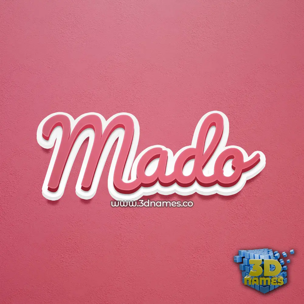 mado in Red Scribble style - 3D name wallpaper