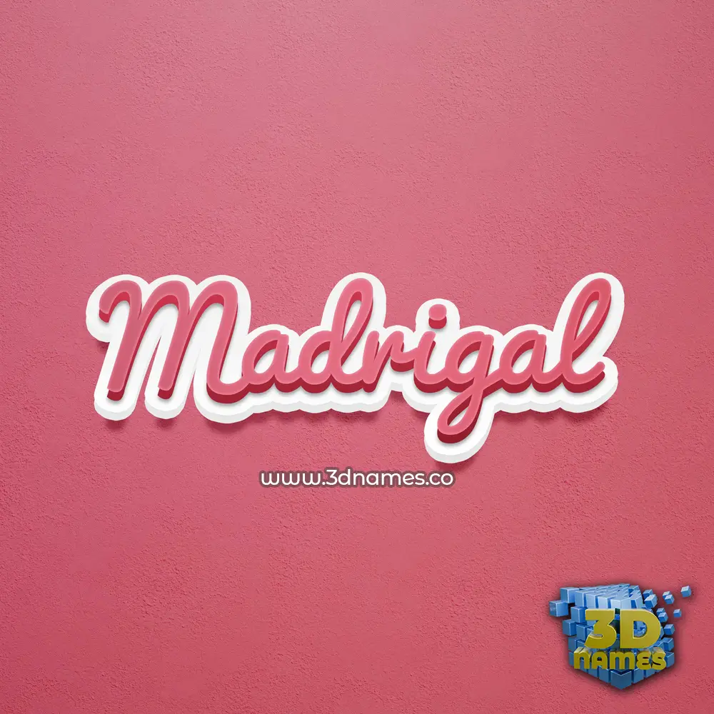 madrigal in Red Scribble style - 3D name wallpaper