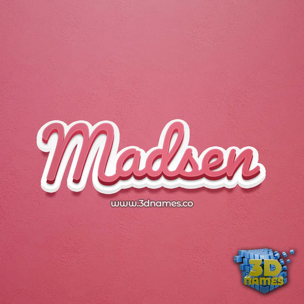 madsen in Red Scribble style - 3D name wallpaper