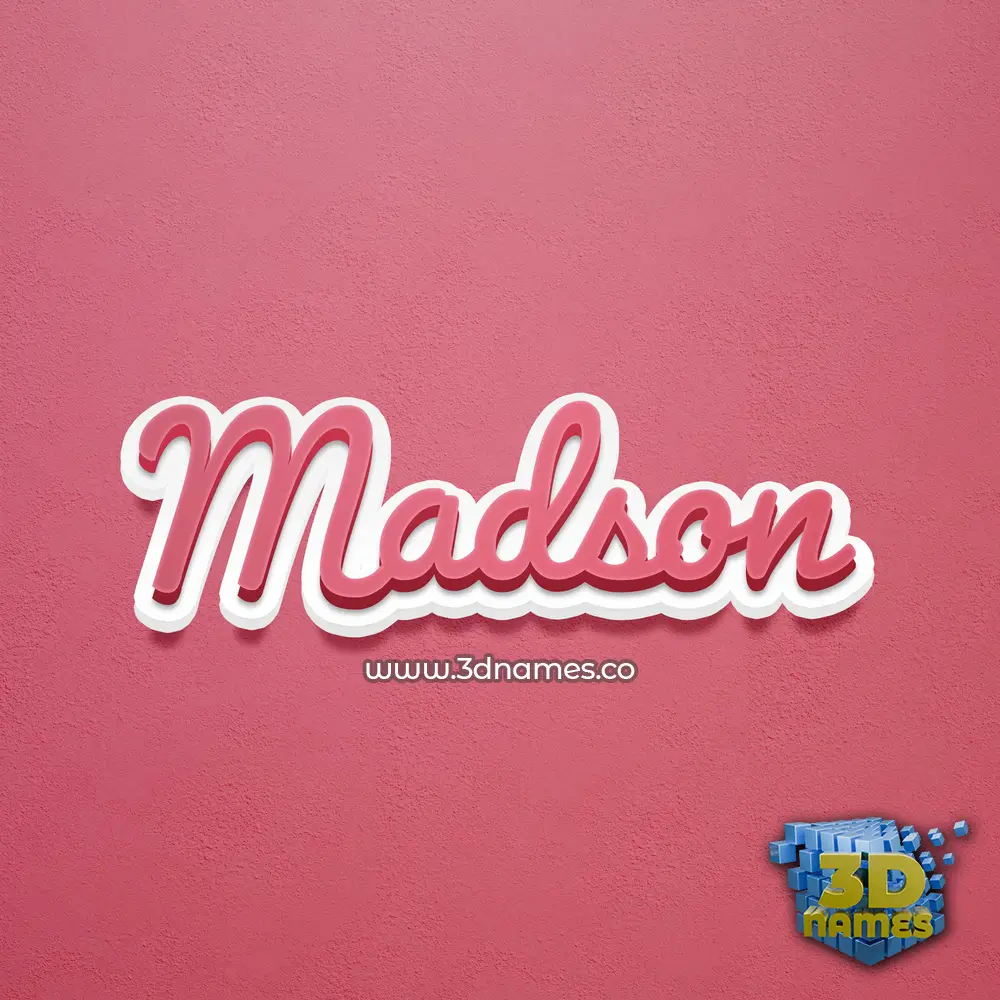 madson in Red Scribble style - 3D name wallpaper
