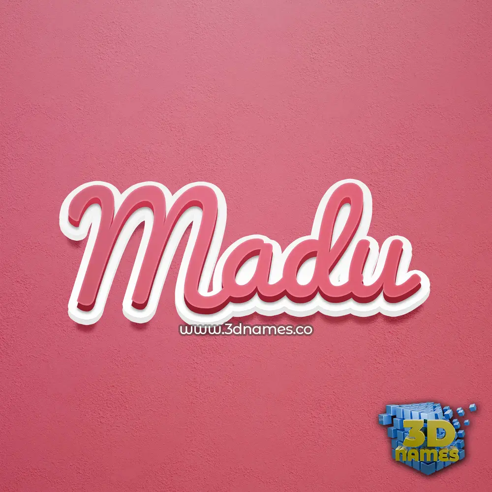 madu in Red Scribble style - 3D name wallpaper