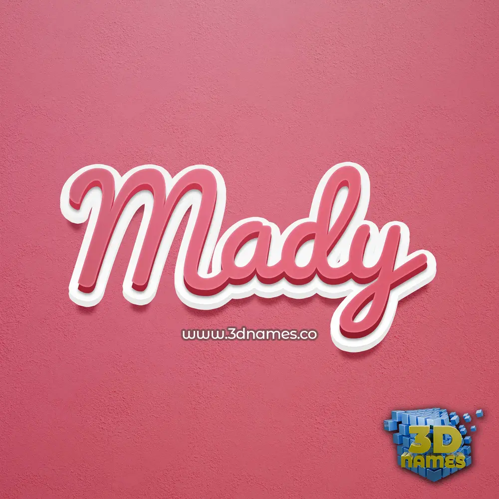 mady in Red Scribble style - 3D name wallpaper