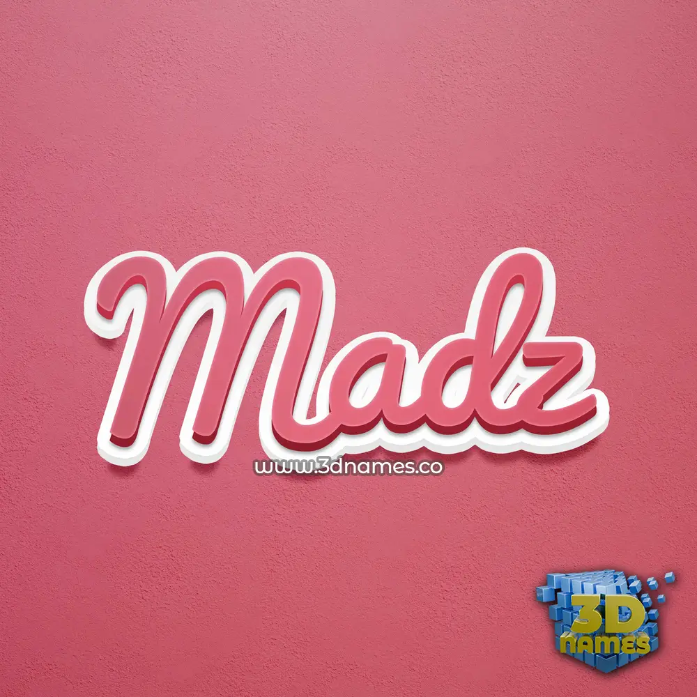 madz in Red Scribble style - 3D name wallpaper