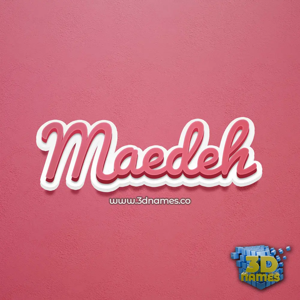 maedeh in Red Scribble style - 3D name wallpaper