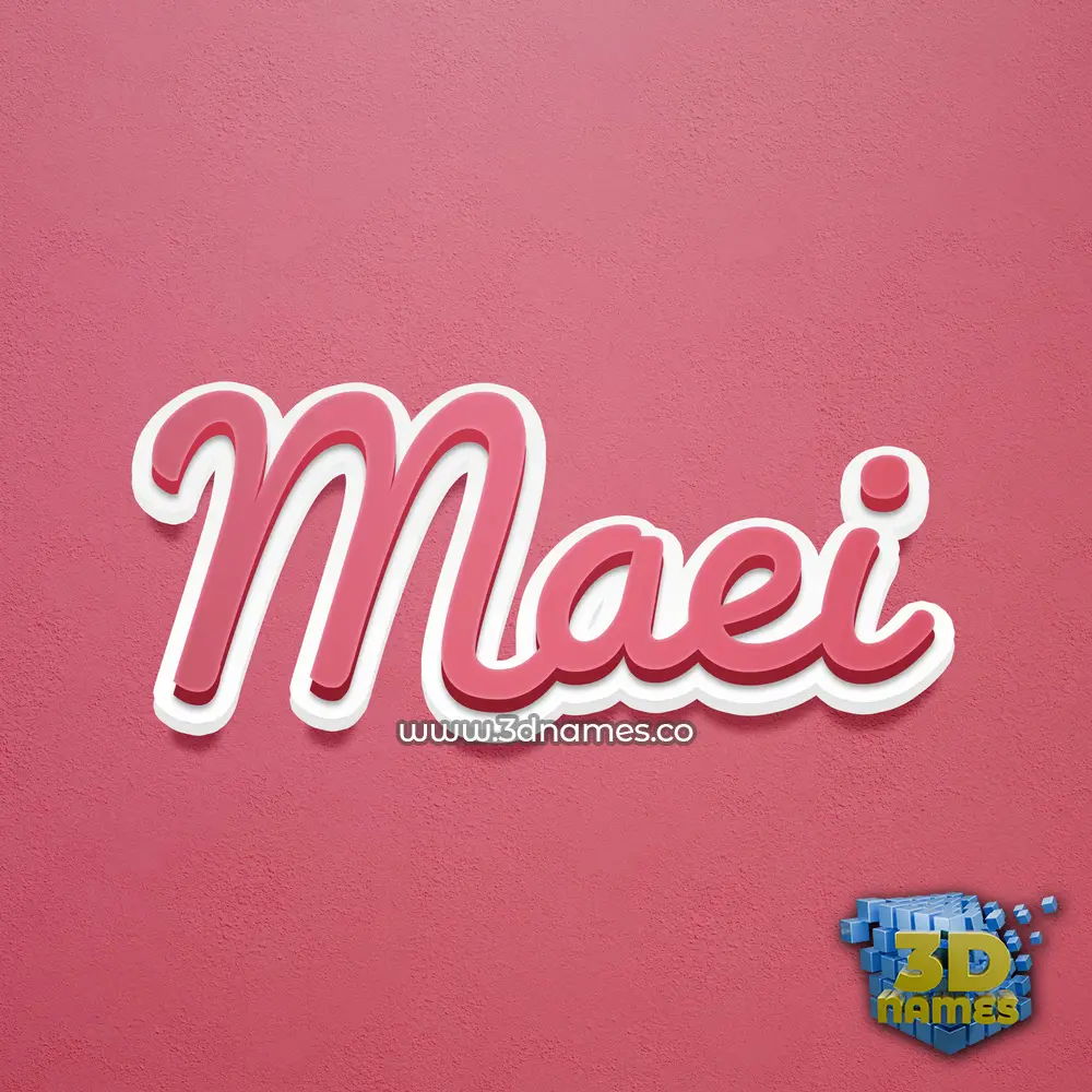 maei in Red Scribble style - 3D name wallpaper