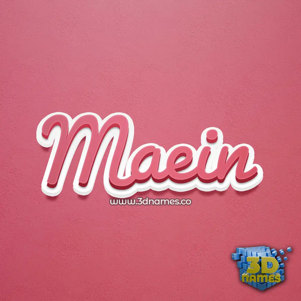 maein in Red Scribble style - 3D name wallpaper