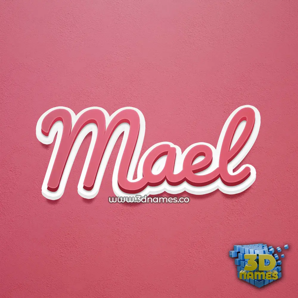 mael in Red Scribble style - 3D name wallpaper