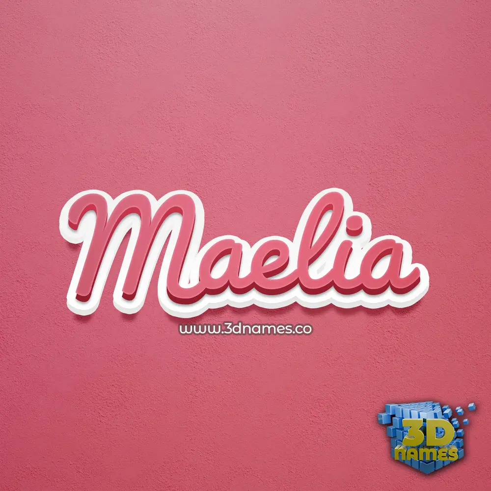 maelia in Red Scribble style - 3D name wallpaper