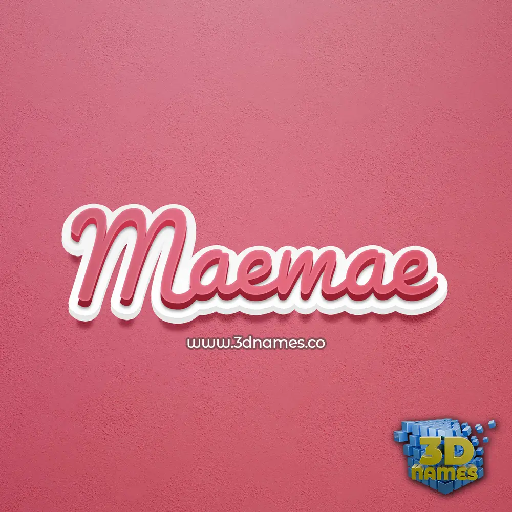 maemae in Red Scribble style - 3D name wallpaper