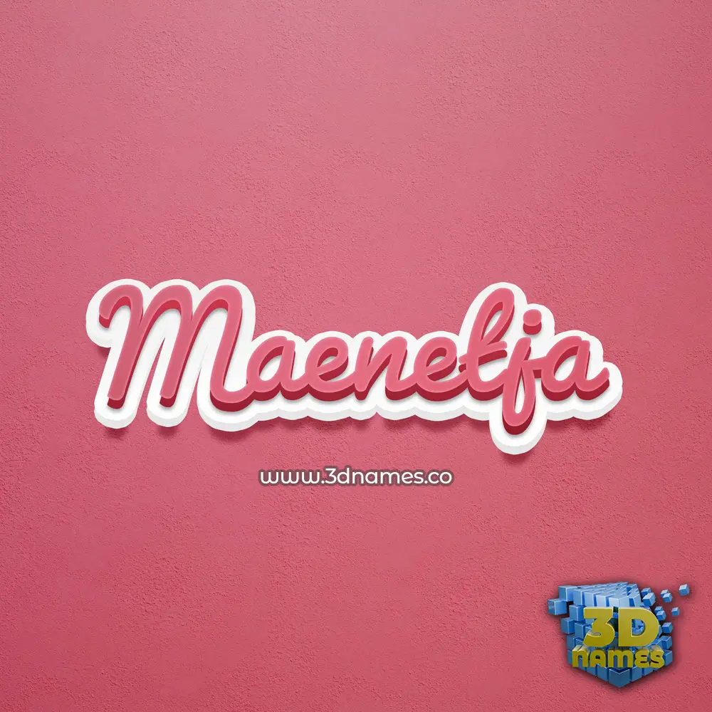 maenetja in Red Scribble style - 3D name wallpaper