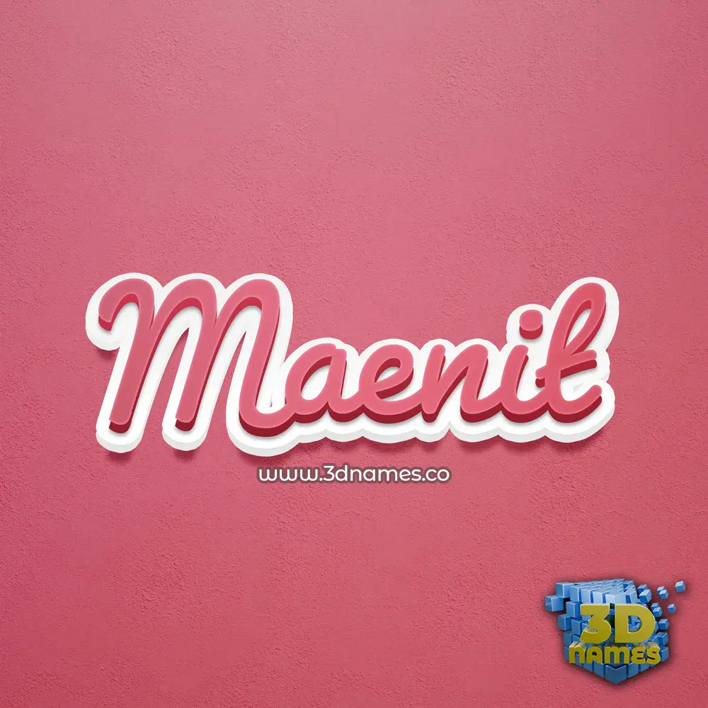 maenit in Red Scribble style - 3D name wallpaper