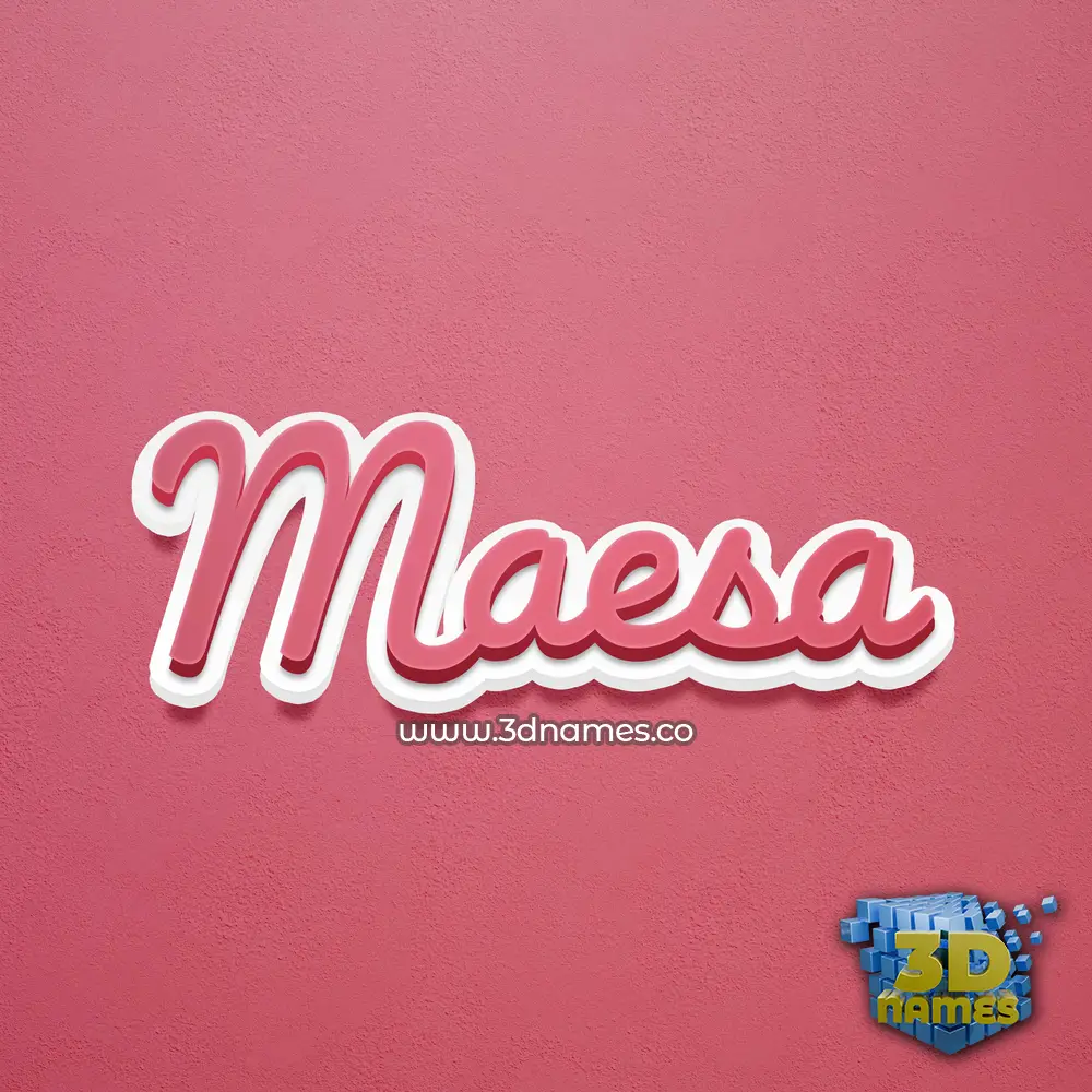 maesa in Red Scribble style - 3D name wallpaper