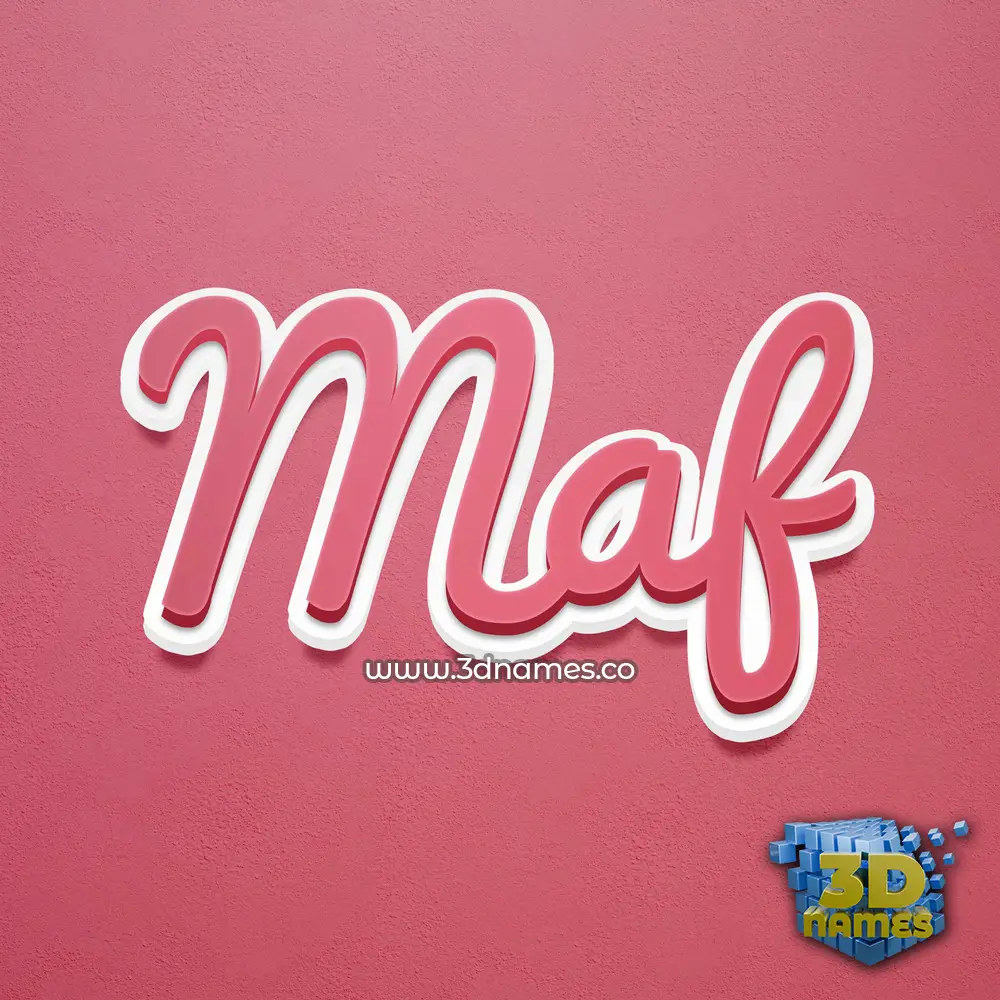 maf in Red Scribble style - 3D name wallpaper