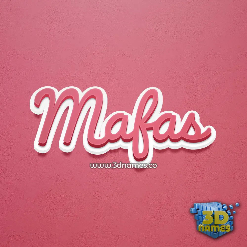 mafas in Red Scribble style - 3D name wallpaper