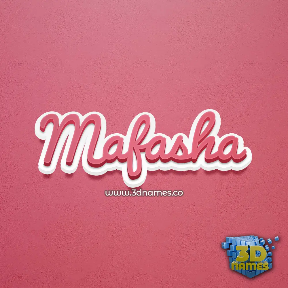 mafasha in Red Scribble style - 3D name wallpaper