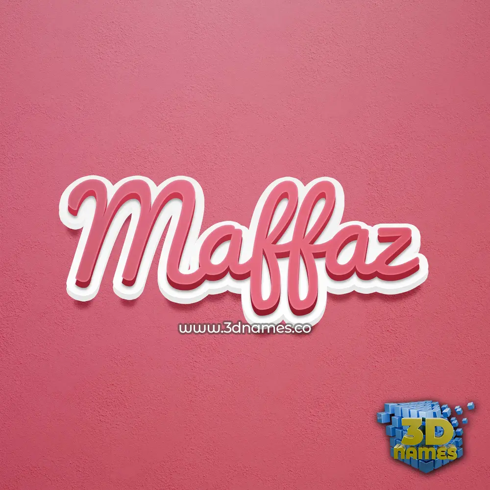 maffaz in Red Scribble style - 3D name wallpaper