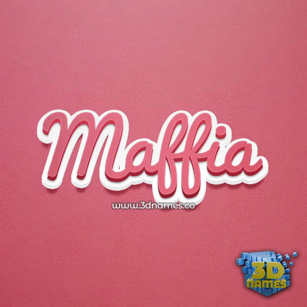 maffia in Red Scribble style - 3D name wallpaper