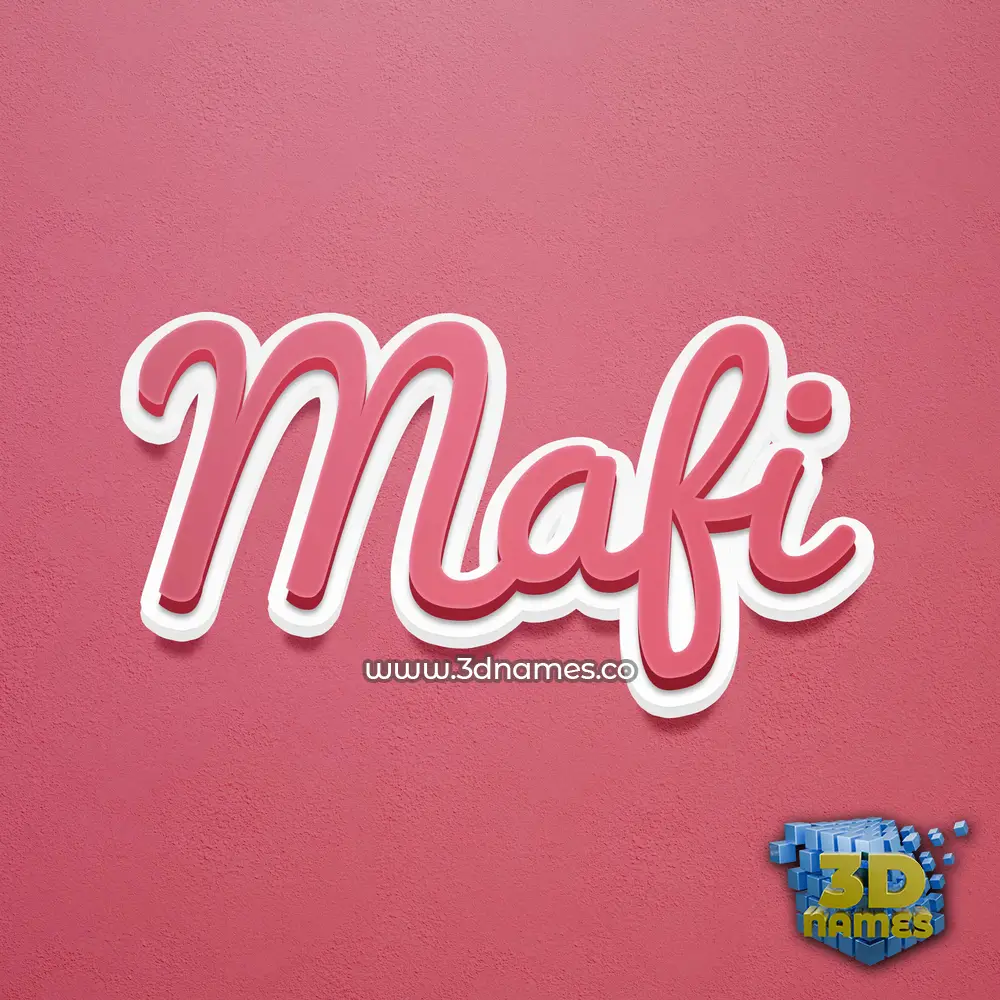 mafi in Red Scribble style - 3D name wallpaper