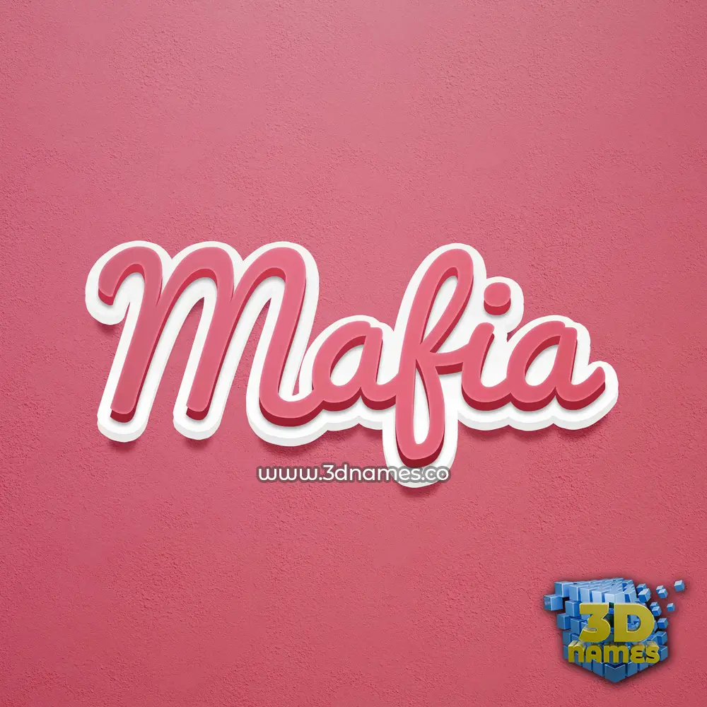 mafia in Red Scribble style - 3D name wallpaper