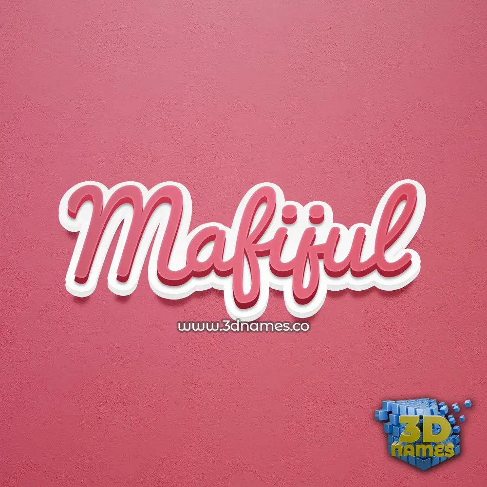 mafijul in Red Scribble style - 3D name wallpaper