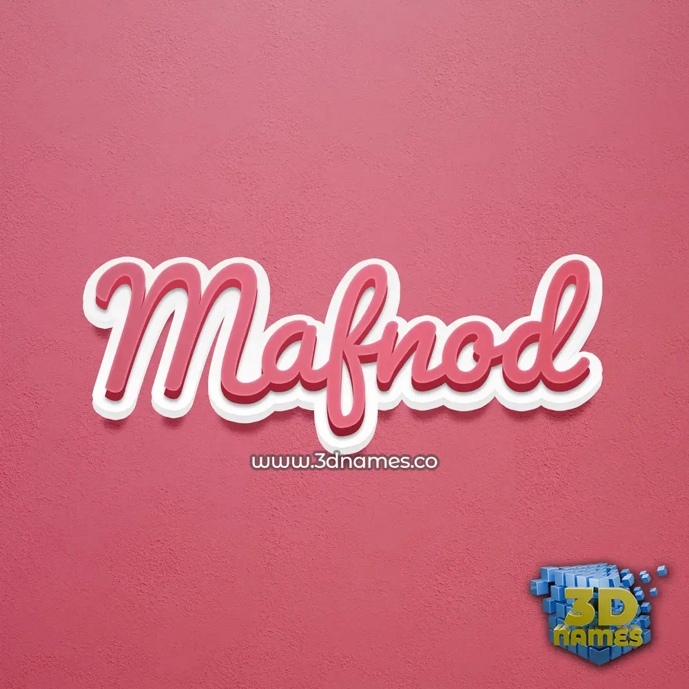 mafnod in Red Scribble style - 3D name wallpaper