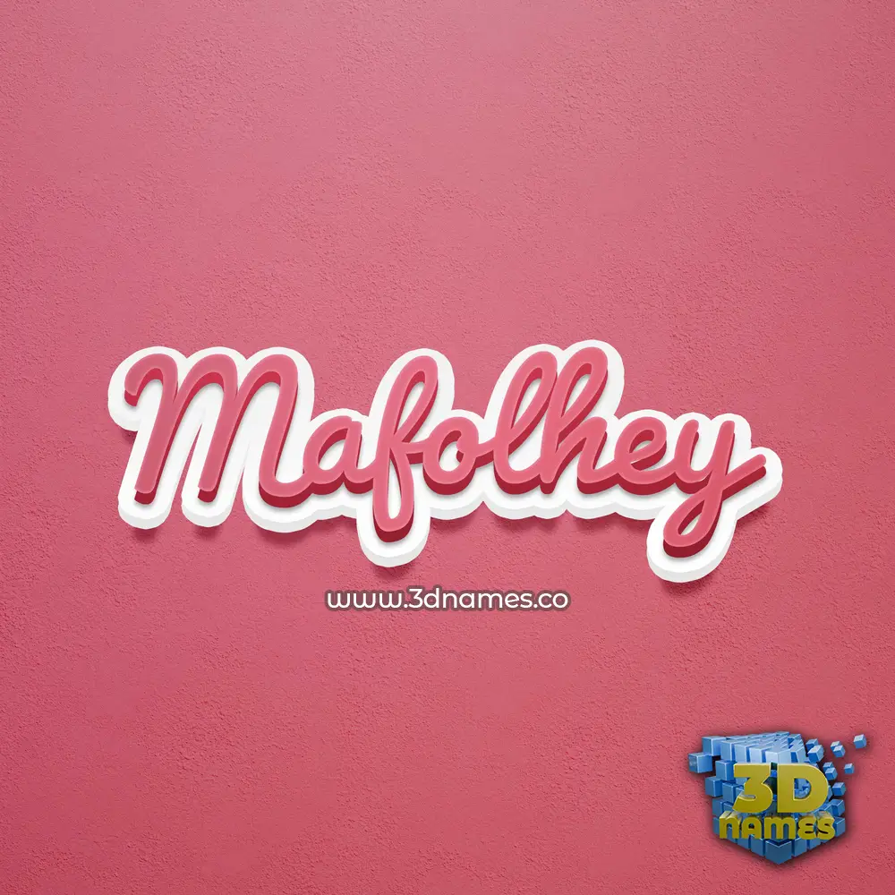 mafolhey in Red Scribble style - 3D name wallpaper