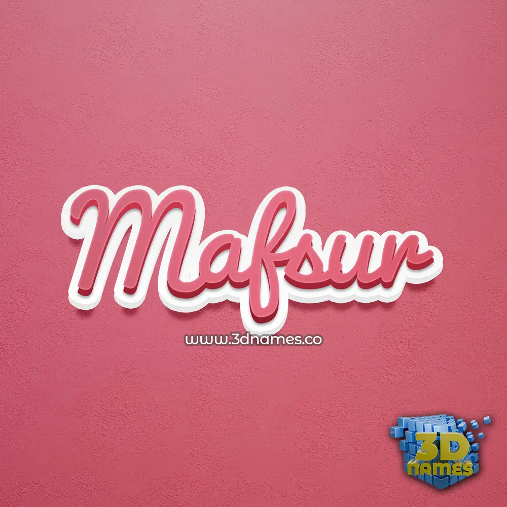 mafsur in Red Scribble style - 3D name wallpaper