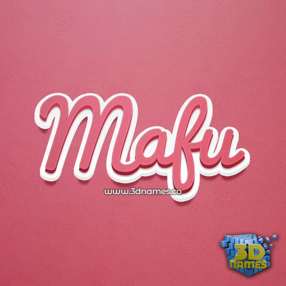 mafu in Red Scribble style - 3D name wallpaper