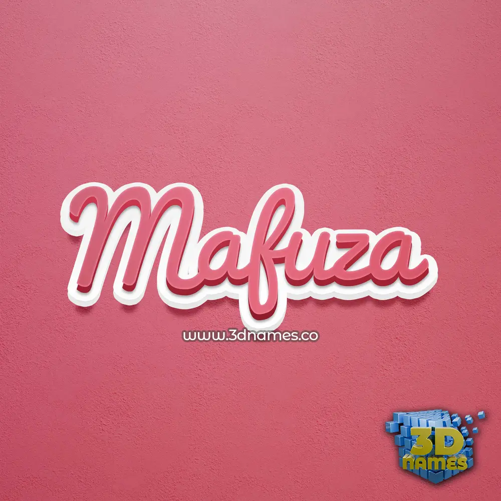 mafuza in Red Scribble style - 3D name wallpaper