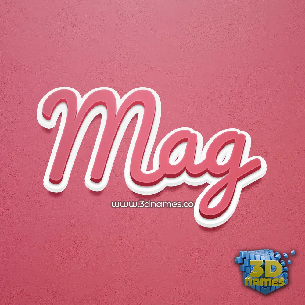 mag in Red Scribble style - 3D name wallpaper