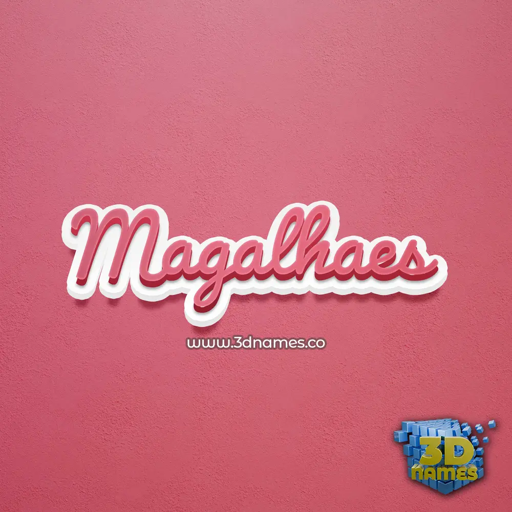 magalhaes in Red Scribble style - 3D name wallpaper