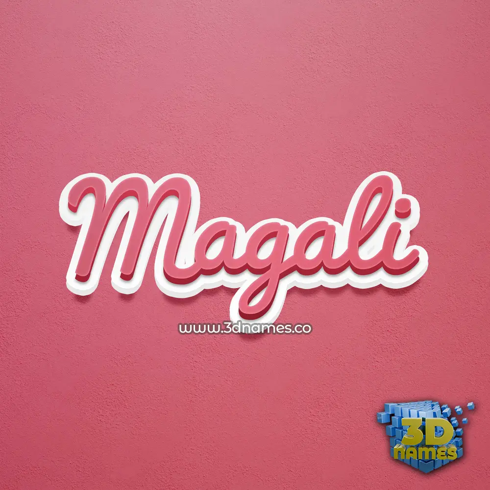 magali in Red Scribble style - 3D name wallpaper