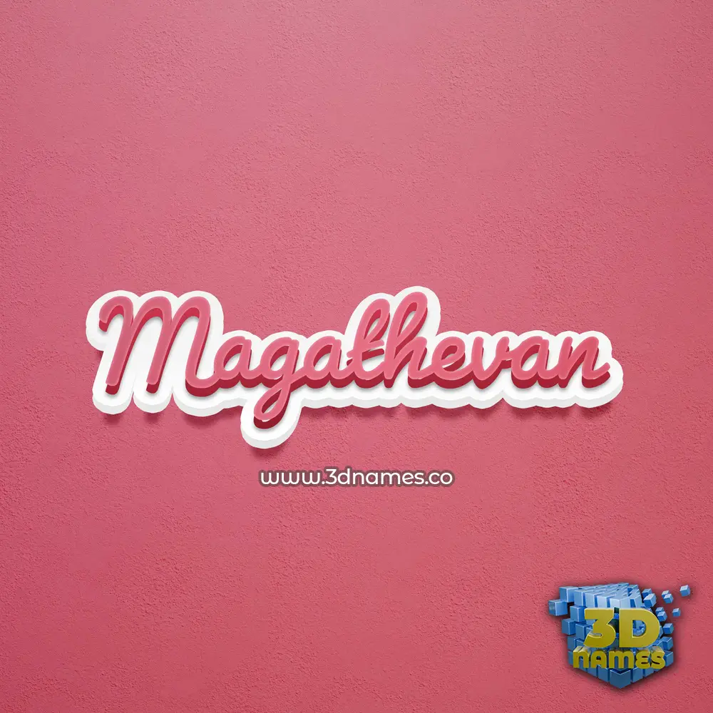magathevan in Red Scribble style - 3D name wallpaper